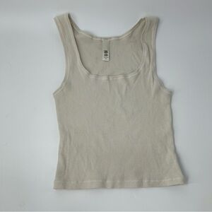 SKIMS Cream Ribbed Tank Top